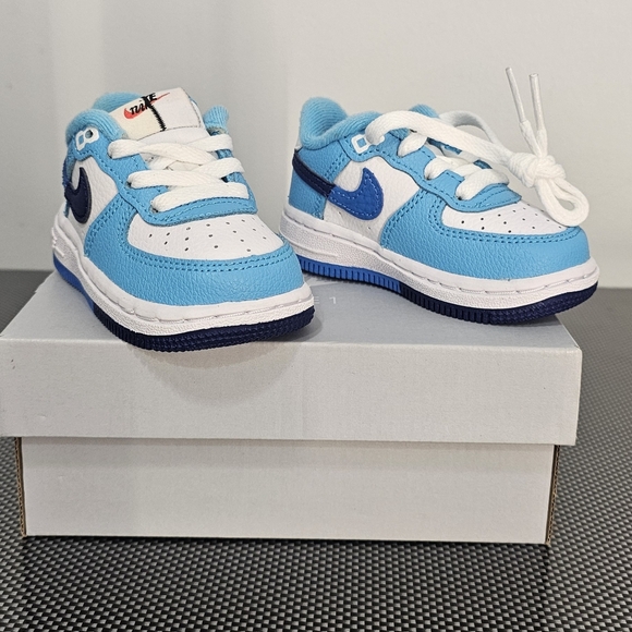Nike Force 1 With Box Unisex Baby Shoes Size 4c Boy Girl Blue - Picture 2 of 6